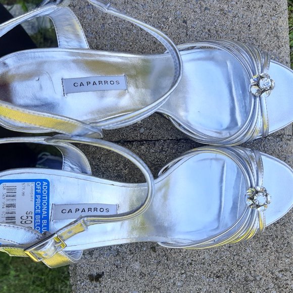 Caparro’s Silver Heels with Crystal Gems - Picture 3 of 4